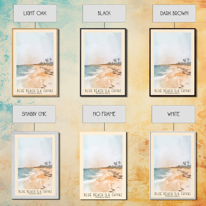 Blue Beach (La Chiva), Puerto Rico Watercolor Print, Vacation Gift, Puerto Rico Wall Art, Beach Painting, Beach Decor, Beach Or Lakehouse Art
