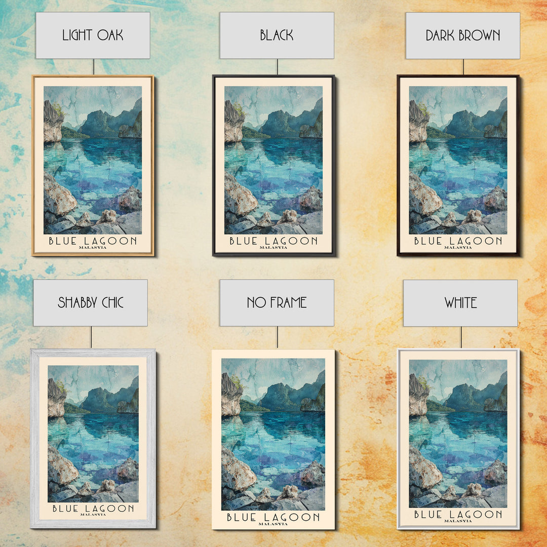Blue Lagoon, Malasyia Watercolor Beach Print, Vacation Gift, Malasyia Wall Art, Beach Painting, Beach Decor, Beach Painting