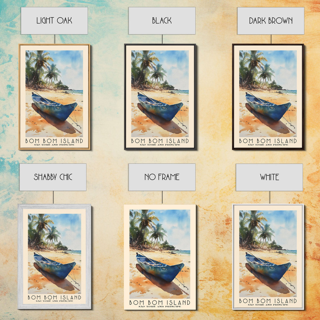 Bom Bom Island, São Tomé and Príncipe Watercolor Print, Vacation Gift, São Tomé and Príncipe Wall Art, Vacation Wall Art, Vacatation Memories, Beach Decor, Beach Or Lakehouse Art