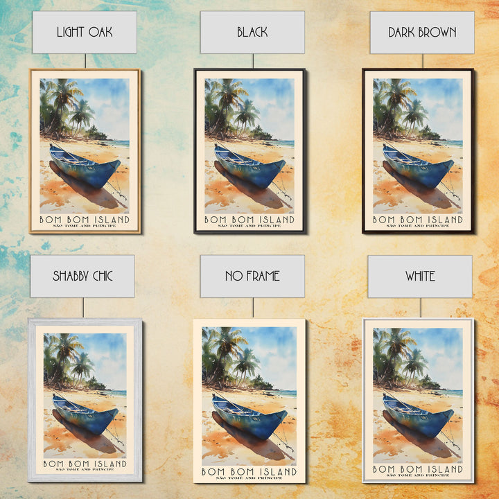 Bom Bom Island, São Tomé and Príncipe Watercolor Print, Vacation Gift, São Tomé and Príncipe Wall Art, Vacation Wall Art, Vacatation Memories, Beach Decor, Beach Or Lakehouse Art