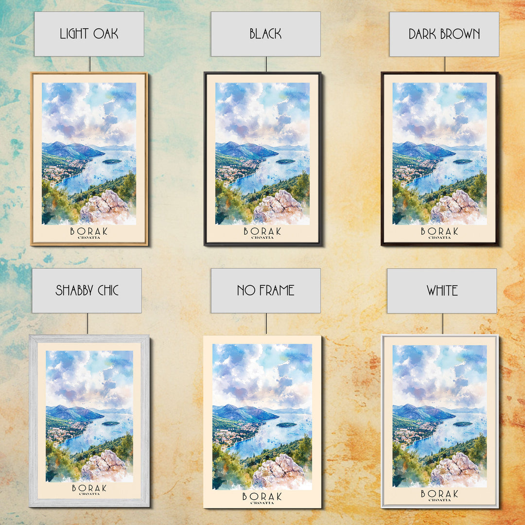 Borak, Croatia Watercolor Print, Vacation Gift, Croatia Wall Art, Beach Painting, Beach Decor, Beach Or Lakehouse Art
