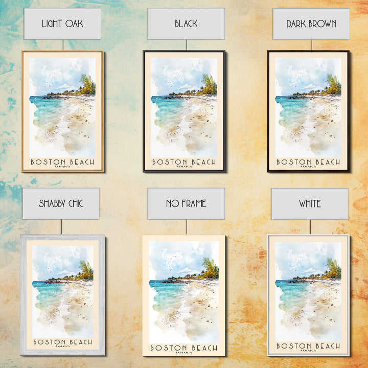 Boston Beach, Jamaica Watercolor Beach Print, Vacation Gift, Jamaica Wall Art, Beach Painting, Beach Decor, Beach Painting