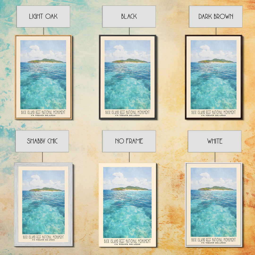 Buck Island Reef National Monument, US Virgin islands Watercolor Print, Vacation Gift, US Virgin islands Wall Art, Beach Painting, Beach Decor, Beach Or Lakehouse Art