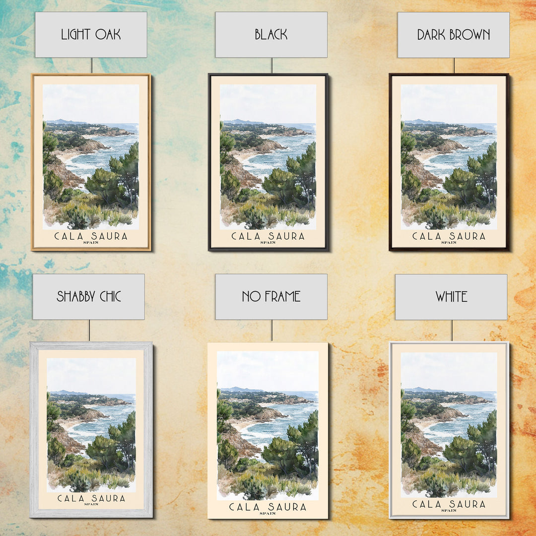 Cala Saura, Spain Watercolor Print, Vacation Gift, Spain Wall Art, Vacation Wall Art, Vacatation Memories, Beach Decor, Beach Or Lakehouse Art