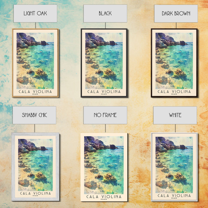 Cala Violina, Italy Watercolor Print, Vacation Gift, Italy Wall Art, Beach Painting, Beach Decor, Beach Or Lakehouse Art