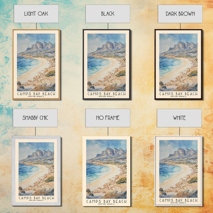 Camps Bay Beach, South Africa Watercolor Print, Vacation Gift, South Africa Wall Art, Beach Painting, Beach Decor, Beach Or Lakehouse Art