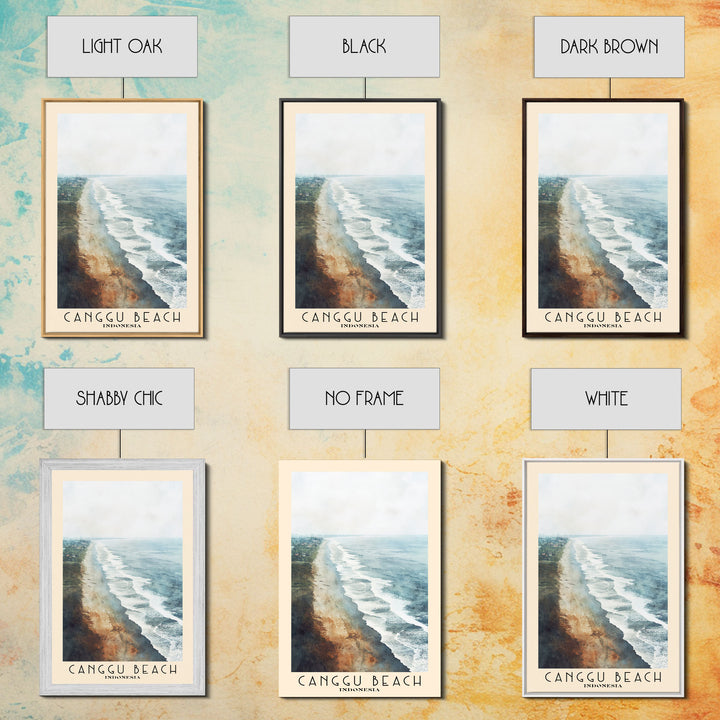 Canggu Beach, Indonesia Watercolor Print, Vacation Gift, Indonesia Wall Art, Beach Painting, Beach Decor, Large Wall Art, Wood Frame Art