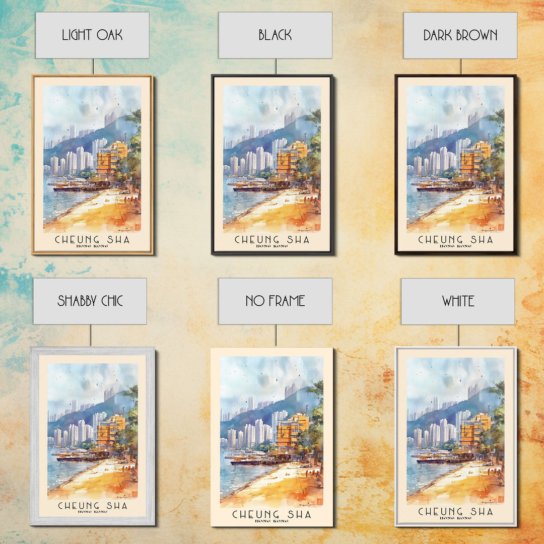Cheung Sha, Hong Kong Watercolor Print, Vacation Gift, Hong Kong Wall Art, Vacation Wall Art, Vacatation Memories, Beach Decor, Beach Or Lakehouse Art