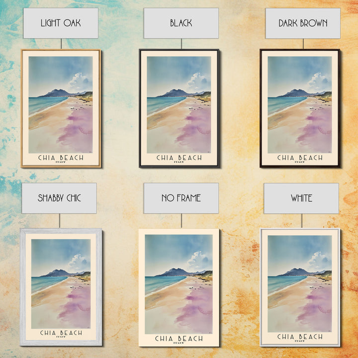 Chia Beach, Italy Watercolor Print, Vacation Gift, Italy Wall Art, Beach Painting, Beach Decor, Beach Or Lakehouse Art