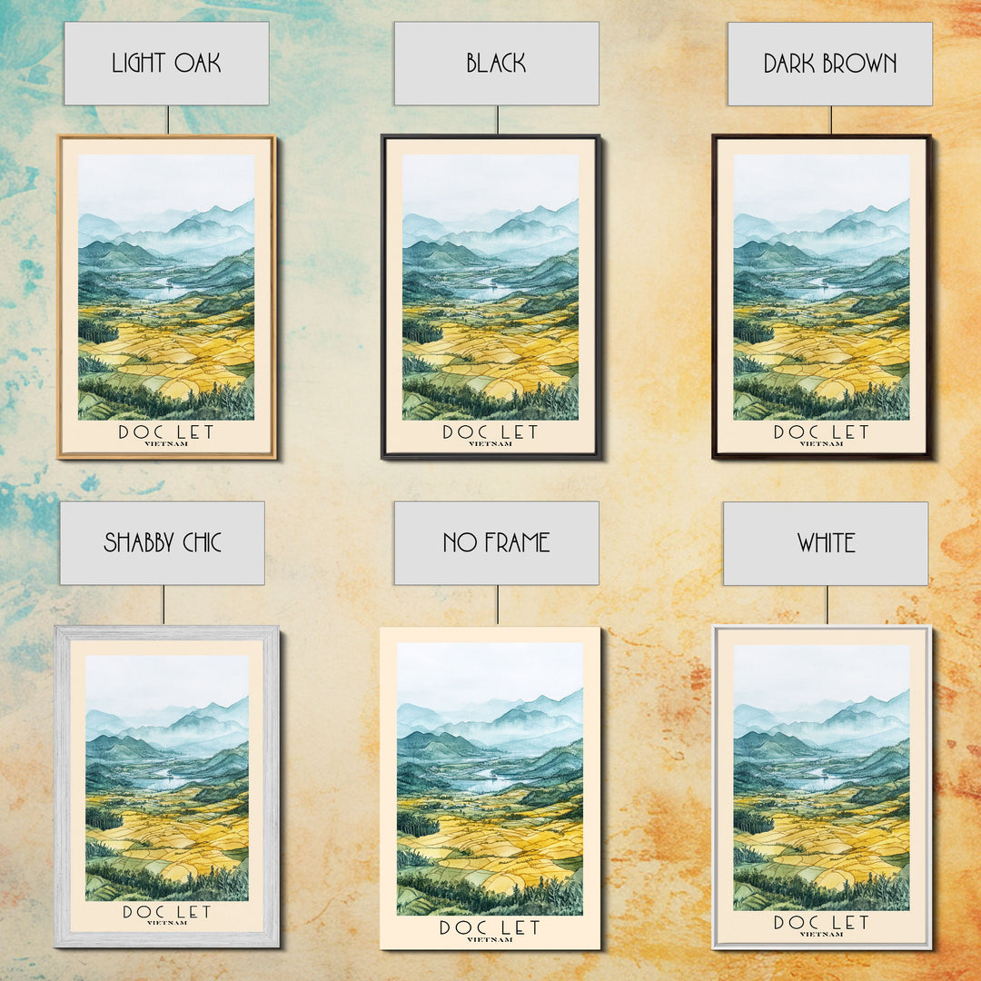 Doc Let, Vietnam Watercolor Print, Vacation Gift, Vietnam Wall Art, Beach Painting, Beach Decor, Large Wall Art, Wood Frame Art