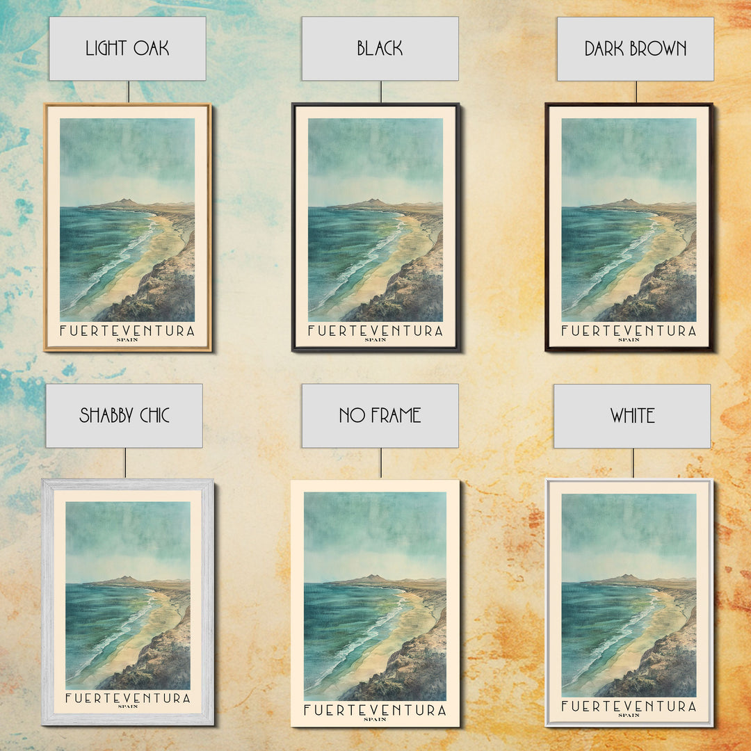 Fuerteventura, Spain Watercolor Print, Vacation Gift, Spain Wall Art, Beach Painting, Beach Decor, Beach Or Lakehouse Art