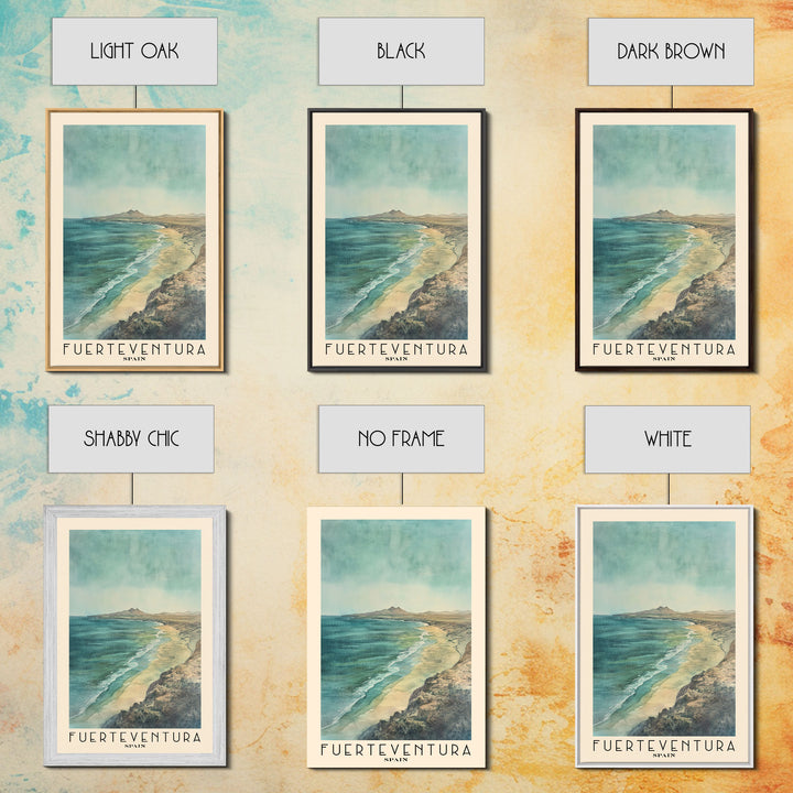 Fuerteventura, Spain Watercolor Print, Vacation Gift, Spain Wall Art, Beach Painting, Beach Decor, Beach Or Lakehouse Art