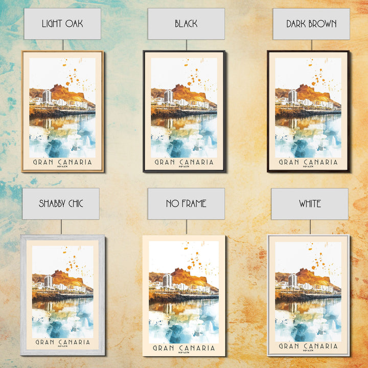 Gran Canaria, Spain Watercolor Beach Print, Vacation Gift, Spain Wall Art, Beach Painting, Beach Decor, Beach Painting