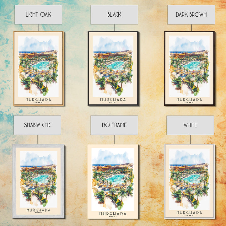 Hurghada, Egypt Watercolor Beach Print, Vacation Gift, Egypt Wall Art, Beach Painting, Beach Decor, Beach Painting