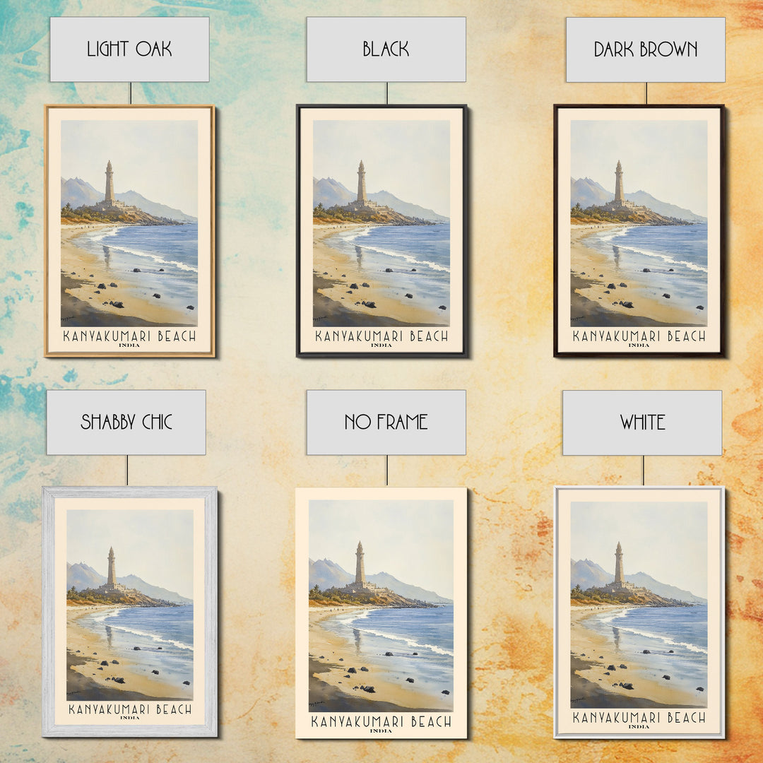 Kanyakumari Beach, India Watercolor Print, Vacation Gift, India Wall Art, Vacation Wall Art, Vacatation Memories, Beach Decor, Beach Or Lakehouse Art