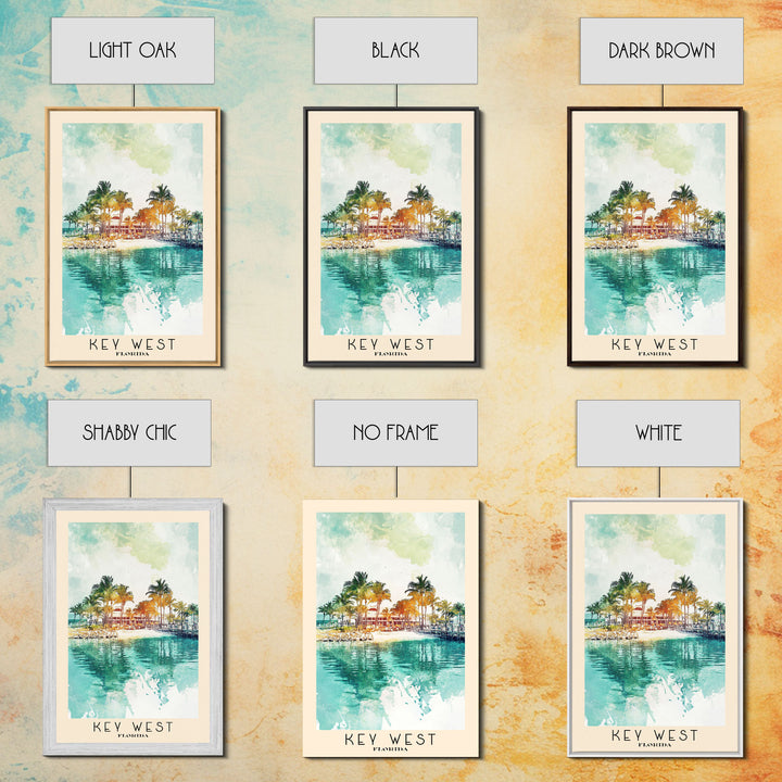 Key West, Florida Watercolor Beach Print, Vacation Gift, Florida Wall Art, Beach Painting, Beach Decor, Beach Painting