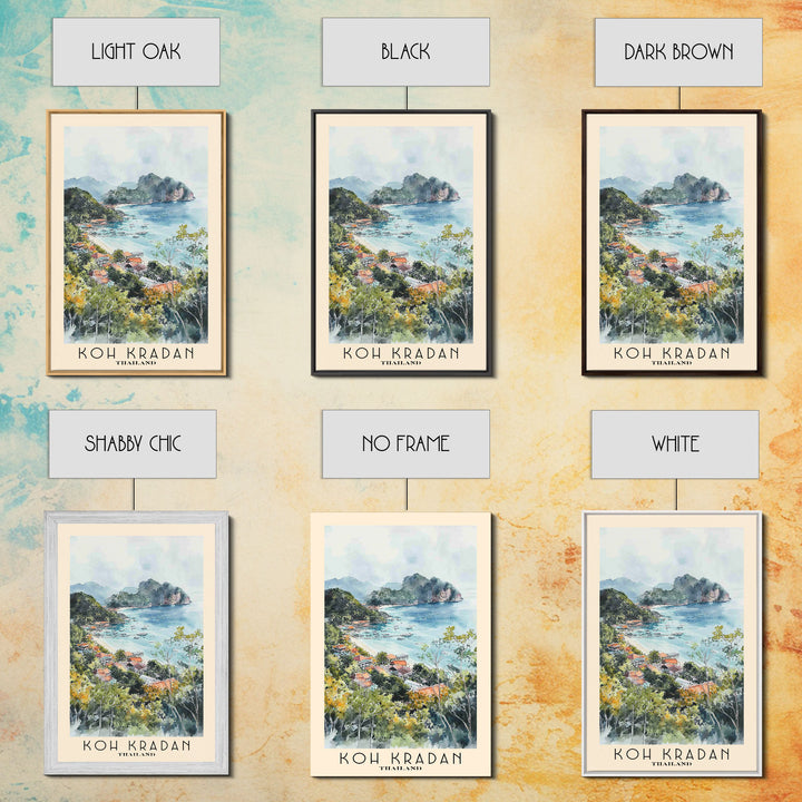 Koh Kradan, Thailand Watercolor Beach Print, Vacation Gift, Thailand Wall Art, Beach Painting, Beach Decor, Beach Painting