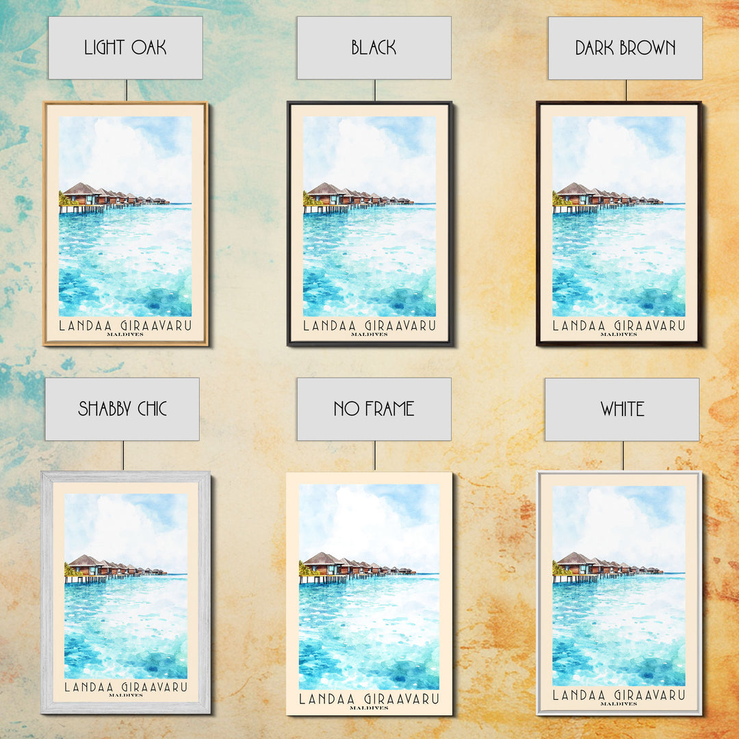 Landaa Giraavaru, Maldives Watercolor Beach Print, Vacation Gift, Maldives Wall Art, Beach Painting, Beach Decor, Beach Painting