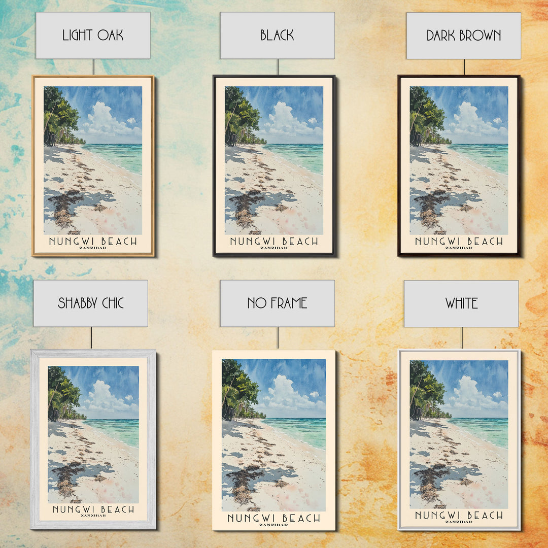 Nungwi Beach, Zanzibar Watercolor Print, Vacation Gift, Zanzibar Wall Art, Beach Painting, Beach Decor, Beach Or Lakehouse Art