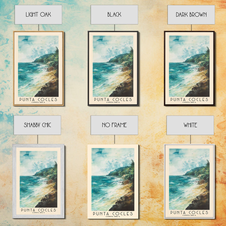 Punta Cocles, Costa Rica Watercolor Beach Print, Vacation Gift, Costa Rica Wall Art, Framed Canvas Print, Framed Beach Painting
