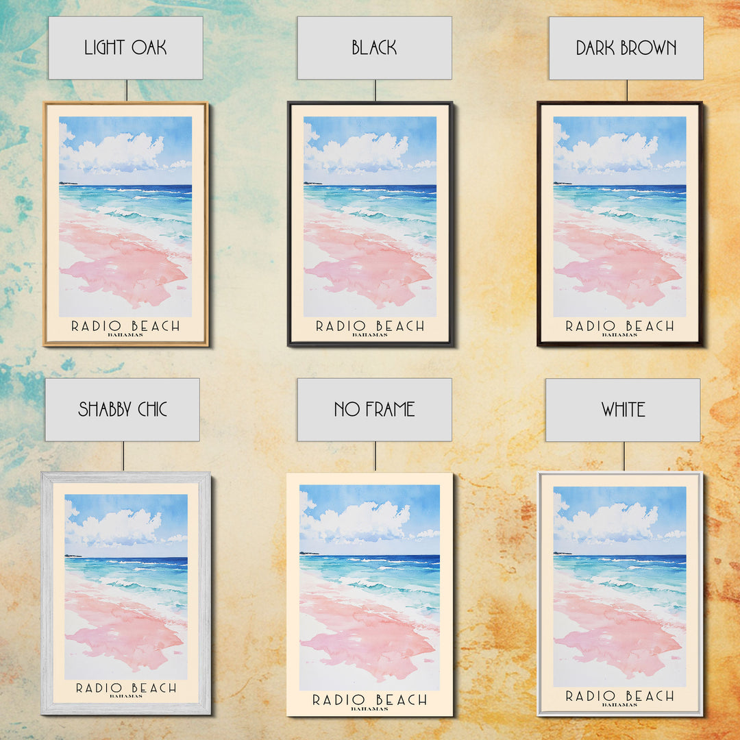 Radio Beach, Bahamas Watercolor Print, Vacation Gift, Bahamas Wall Art, Beach Painting, Beach Decor, Large Wall Art, Wood Frame Art