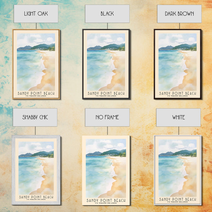 Sandy Point Beach, US Virgin islands Watercolor Print, Vacation Gift, US Virgin islands Wall Art, Beach Painting, Beach Decor, Beach Or Lakehouse Art