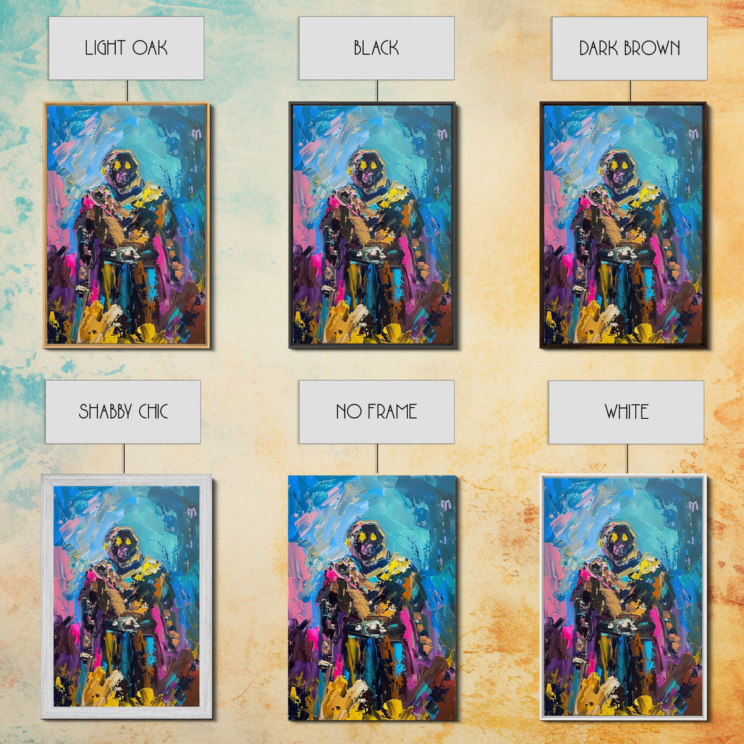 Colorful Abstract Skeleton Warrior - Unique Skeleton Art - Halloween Skeleton Print - Spooky Warrior Skeleton Decor