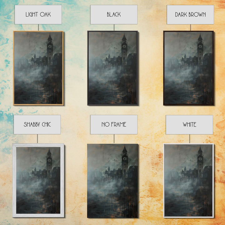 Haunted Gothic Castle, Halloween Art Print, Spooky Home Decor, Framed Canvas Print, Creepy Art, Halloween Wall Decor, Seasonal Wall Art