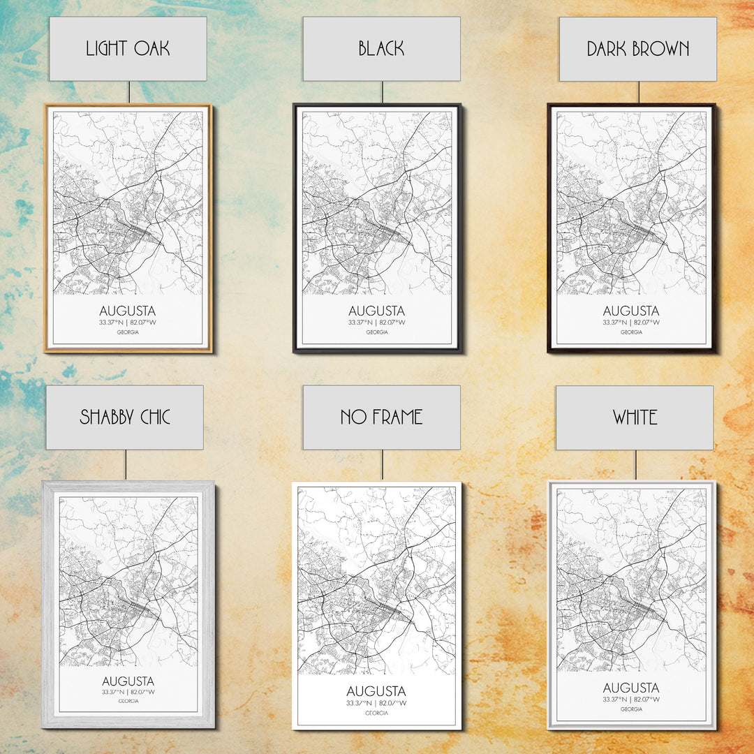 Augusta Street Map, Georgia Map, City Map Art, Dorm Wall Art, Adventure Wall Art, Minimalist Art, Wall Art, Canvas Print, Canvas Wall Art