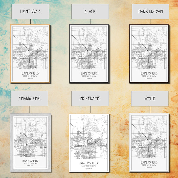 Bakersfield Street Map, California Map, City Wall Art, Home Wall Décor, Wife Gift, Minimalist Art, Wall Art, Canvas Print, Canvas Wall Art