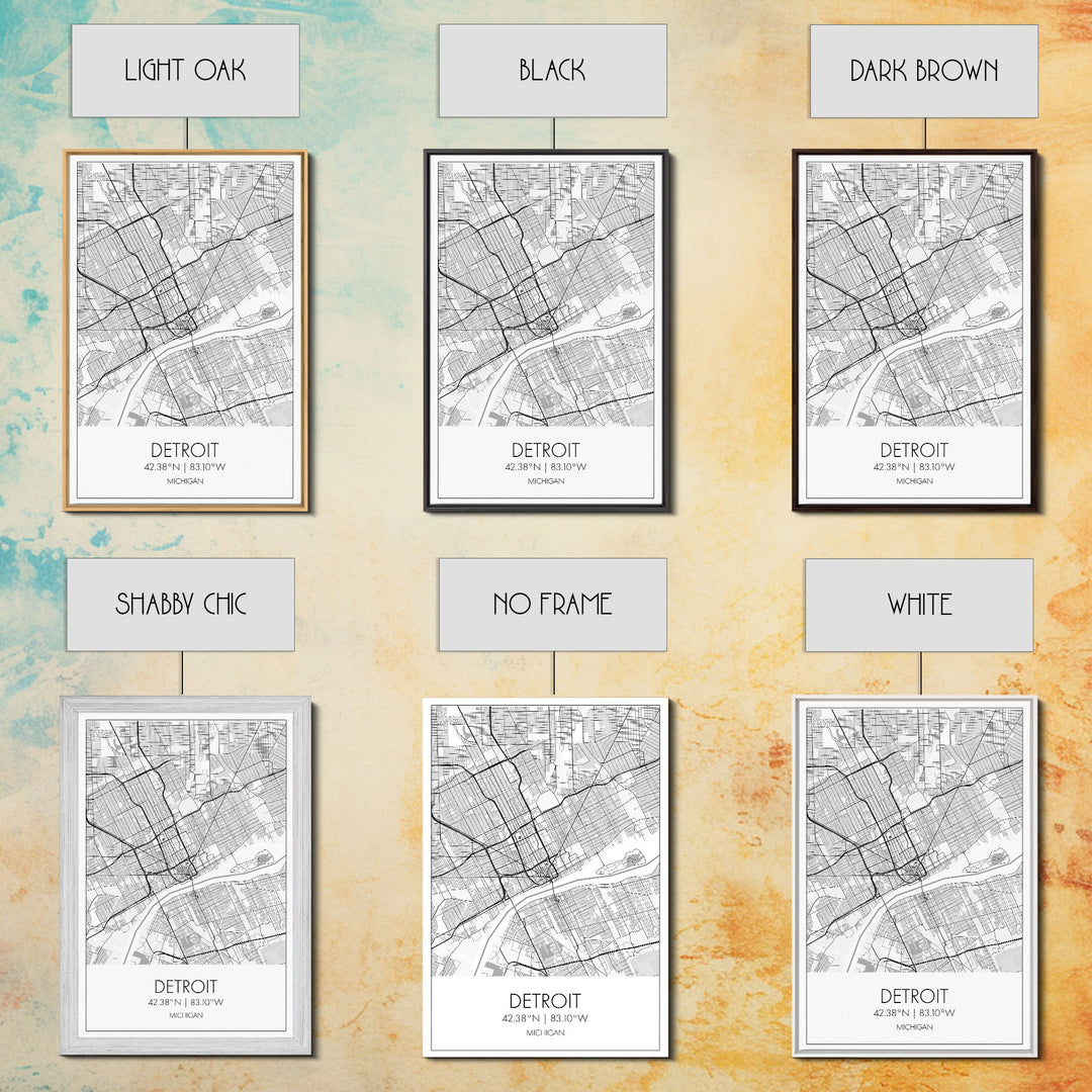 Detroit Street Map, Michigan Map, City Map Art, Minimalist Art, Wall Art, Canvas Print, Wall Art Bedroom, Travel Prints, Gift For Couple