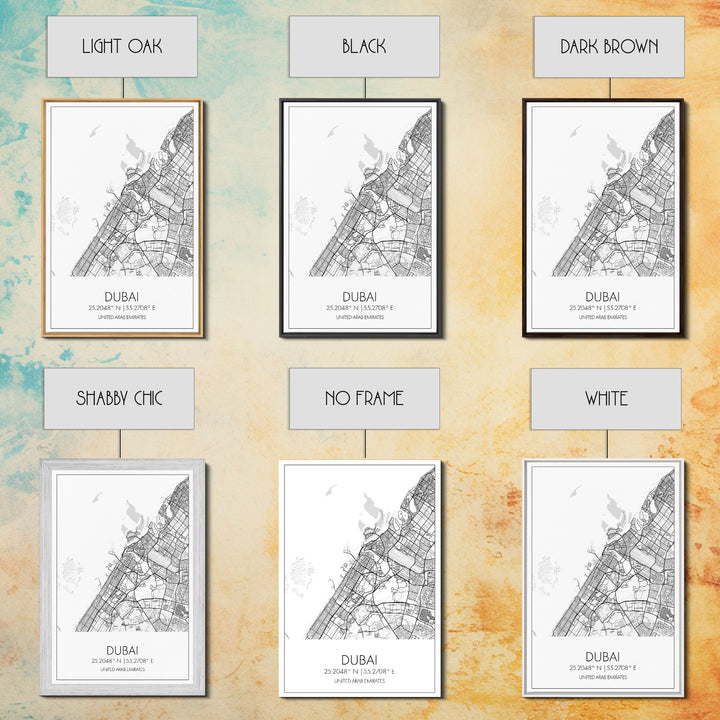 Dubai Street Map, UAE Map, City Map Art, Minimalist Art, Wall Art, Canvas Print, Aviation Gift, Travel Art, Office Décor, Unique Wall Art