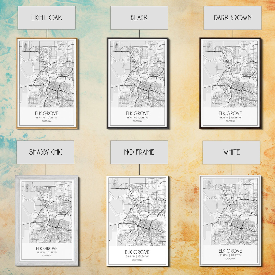 Elk Grove Street Map, California Map, City Map Art, Minimalist Art, Wall Art, Canvas Print, Bedroom Wall Art, Housewarming Gift, Travel Art