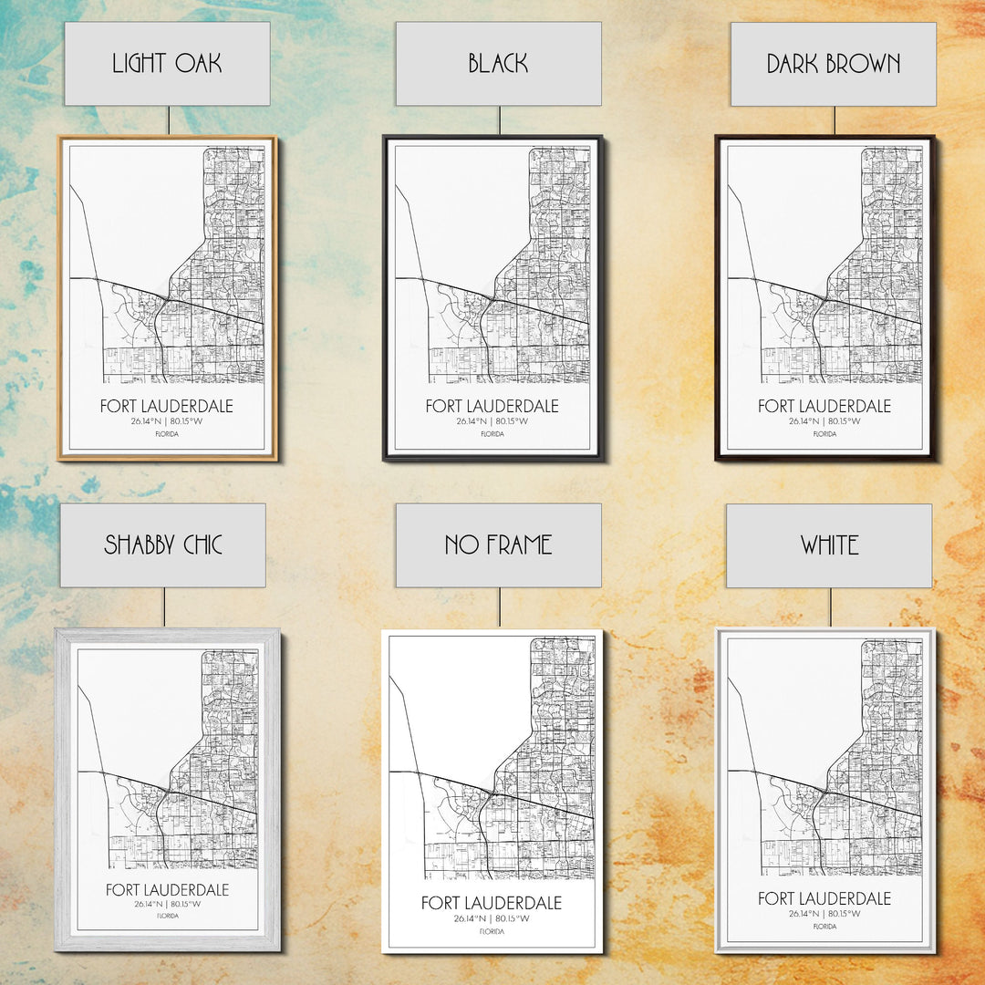 Fort Lauderdale Street Map, California Map, City Map Art, Minimalist Art, Wall Art, Canvas Print, Travel Art, Game Room Décor, Travel Gifts