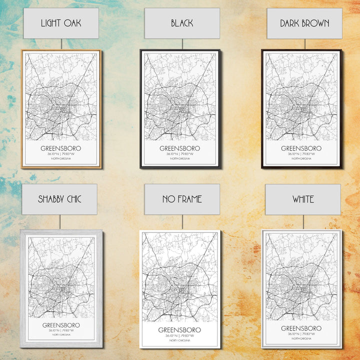 Greensboro Street Map, North Carolina Map, City Map Art, Minimalist Art, Wall Art, Canvas Print, Black And White, Unique Art, Traveler Gift