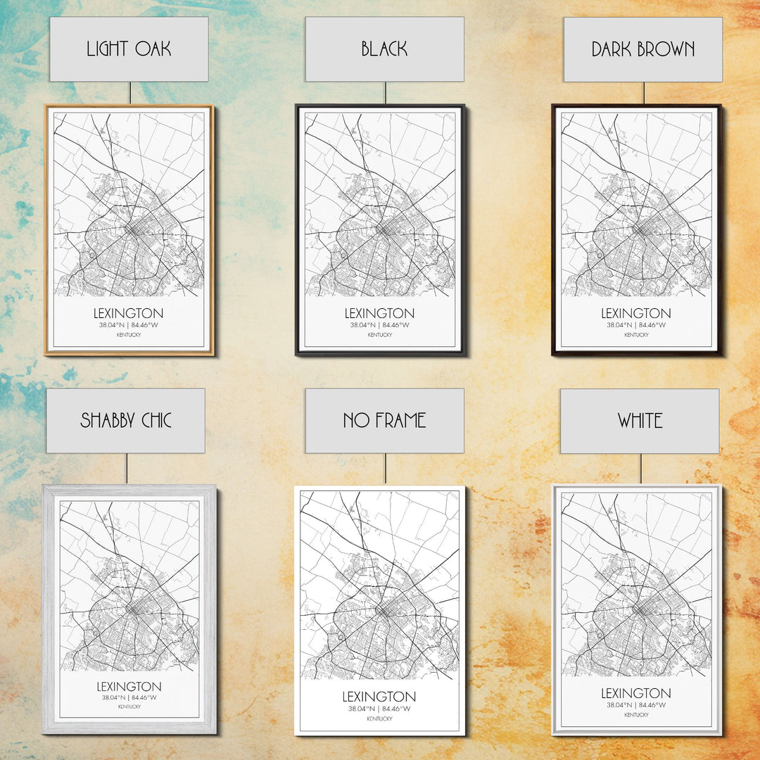 Lexington Street Map, Kentucky Map, City Map Art, Modern Wall Art, Wall Art, Canvas Print, Travel Wall Art, Dorm Room Décor, Engagement Gift