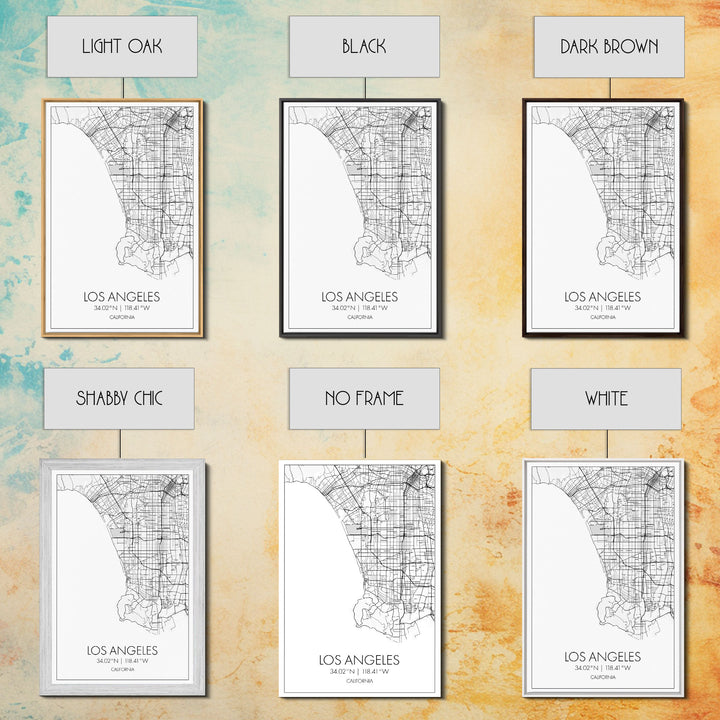 Los Angeles Street Map, California Map, City Map Art, Modern Art, Wall Art, Canvas Print, Travel Wall Print, Wedding Gift, Bedroom Décor