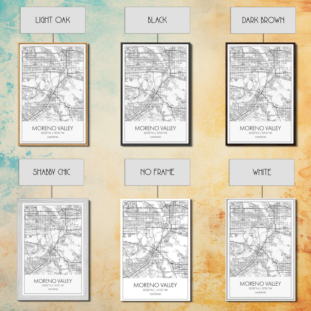 Moreno Valley Street Map, California Map, City Map Art, Modern Art, Wall Art, Canvas Print, Wall Art For Bedroom, Couple Gift, Travel Print