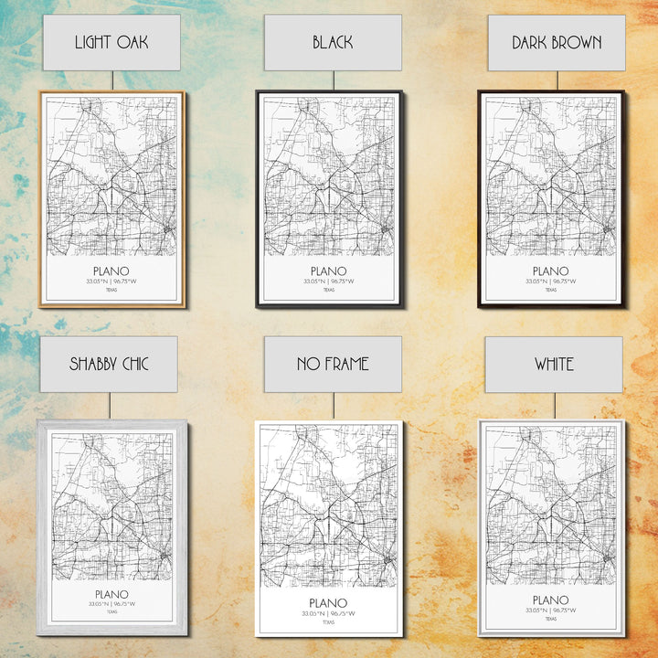Plano Street Map, Texas Map, City Map Art, Minimalist Art, Wall Art, Canvas Print, Wall Art Prints, Travelling Gift, Living Room Décor