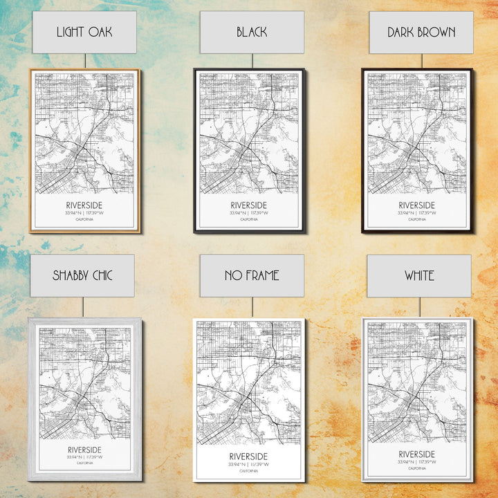 Riverside Street Map, California Map, City Map Art, Minimalist Art, Wall Art, Canvas Print, Unique Wall Décor, Boyfriend Gift, Travel Art