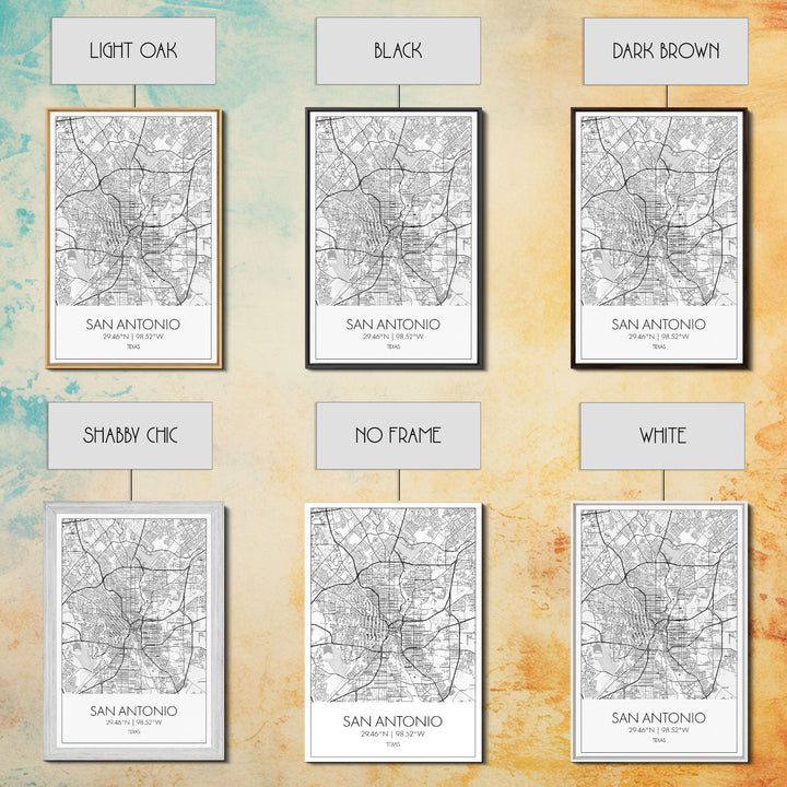 San Antonio Street Map, Texas Map, City Map Art, Minimalist Art, Wall Art, Canvas Print, Black And White Art, Travel Print, Family Gift