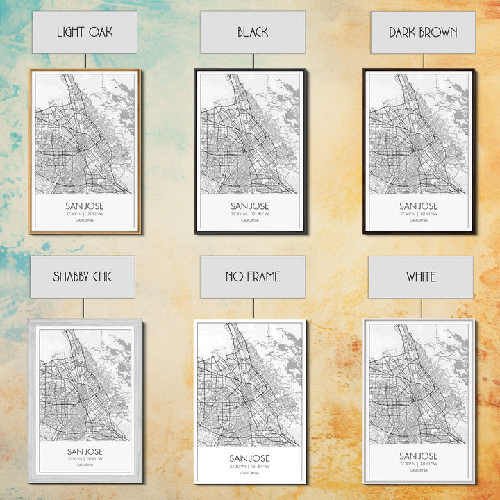 San Jose Street Map, California Map, City Map Print, Minimalist Art, Wall Art, Canvas Print, Girl Graduation Gift, Game Room Wall Art