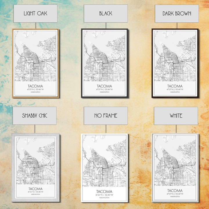 Tacoma Street Map, Washington Map, City Map Print, Modern Wall Art, Wall Art, Canvas Print, Wall Hanging, Housewarming Gift, Travel Art