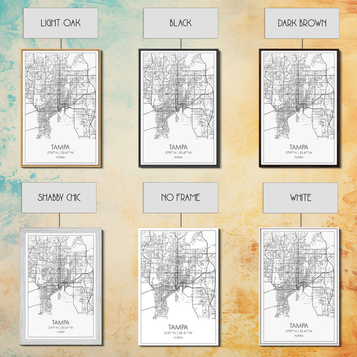 Tampa Street Map, Florida Map, City Map Print, Modern Wall Art, Wall Art, Canvas Print, Gift For Mom, Travel Wall Decor, Farmhouse Wall Art