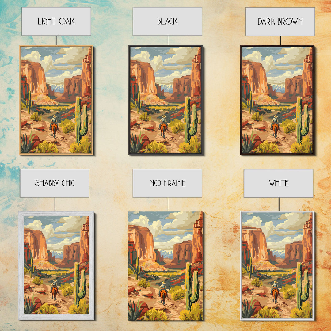 Colorful Western Cowboy Boots with Floral Design - Framed Canvas Print, Rustic Wall Art, Western Boot Decor for Living Room