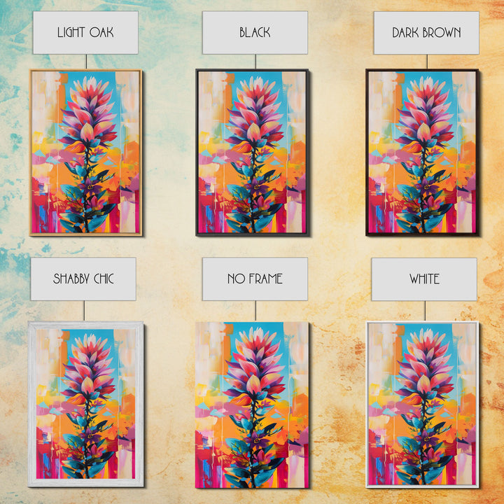 Vibrant Flower Art Framed Canvas Print - Colorful Wall Art, Living Room Decor, Floral Artwork for Bedroom, Modern Home Decor