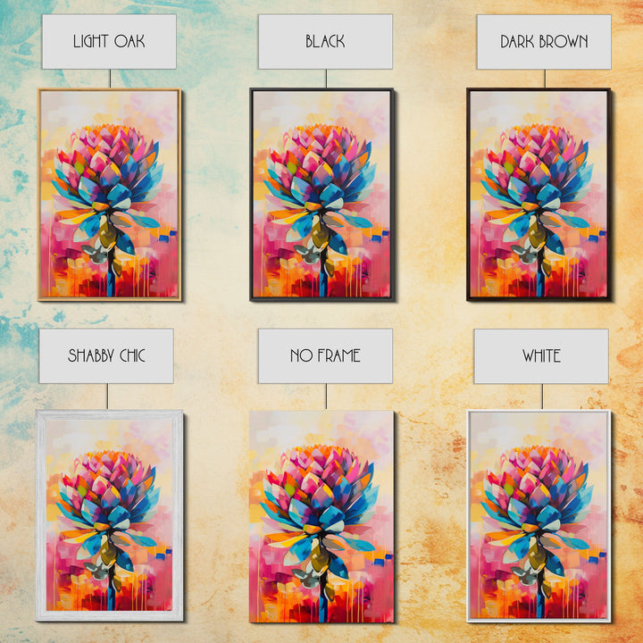 Colorful Rooster Art Framed Canvas Print - Farmhouse Wall Art, Living Room Decor, Vibrant Animal Art for Home Decoration