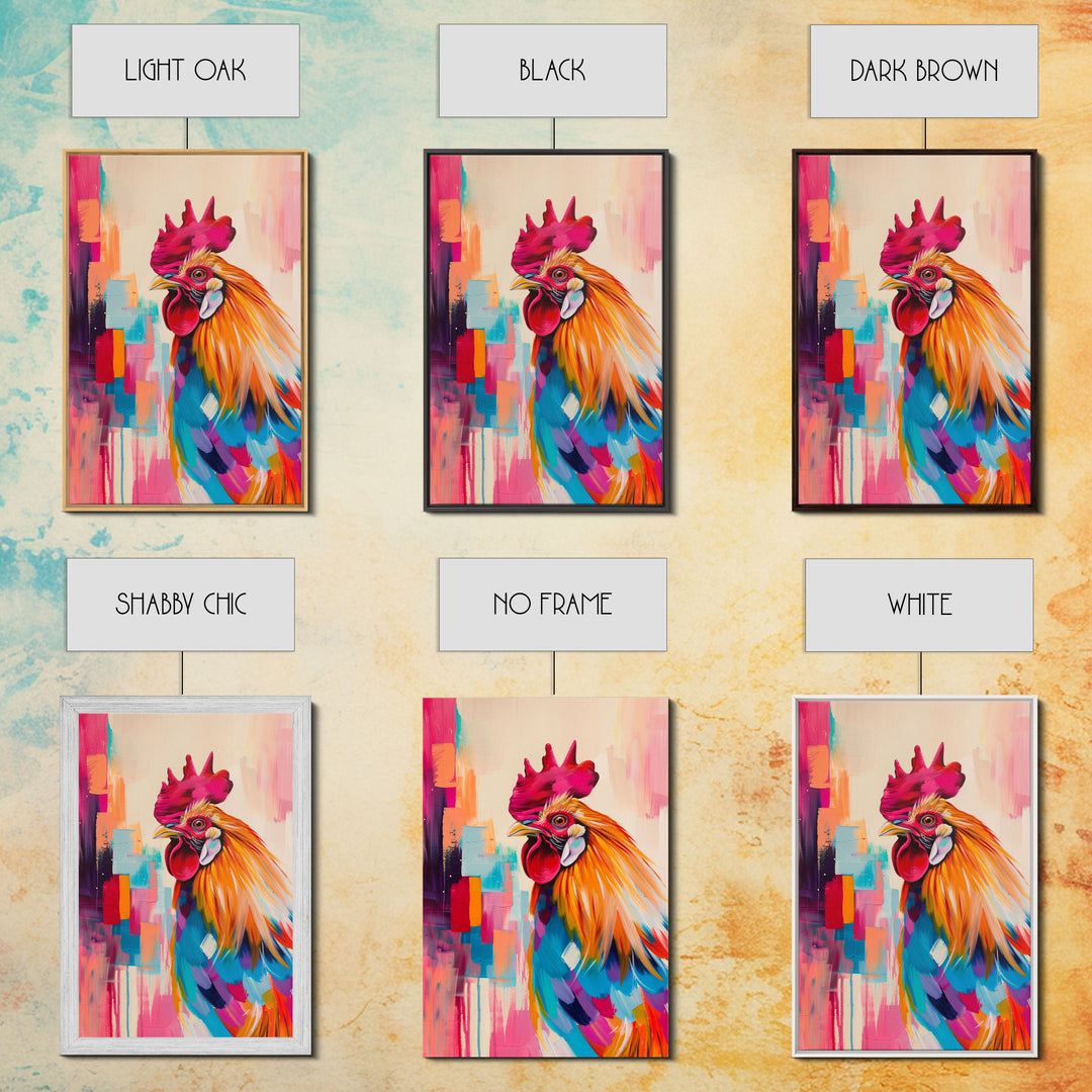 Bright Abstract Floral Framed Canvas Print - Modern Wall Art, Living Room Decor, Colorful Flower Art for Bedroom, Home Decoration