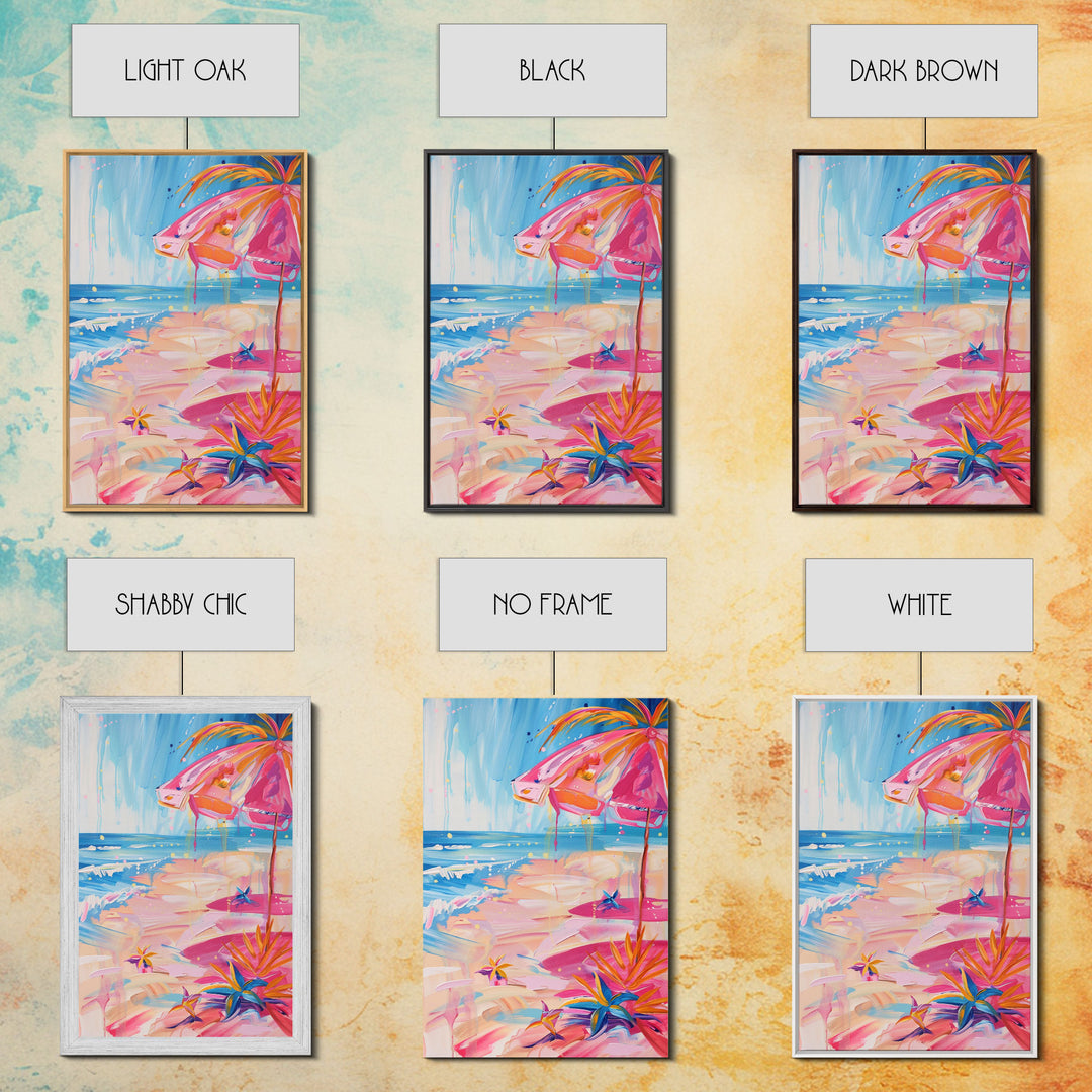 Vibrant Desert Landscape with Cacti - Framed Canvas Print, Colorful Southwestern Art, Living Room Decor, Desert Wall Art