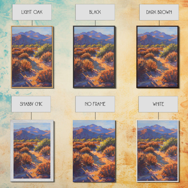 Vibrant Desert Landscape with Mountains, Stunning Wall Art for Living Room or Bedroom, Framed Canvas Print for Home Decor